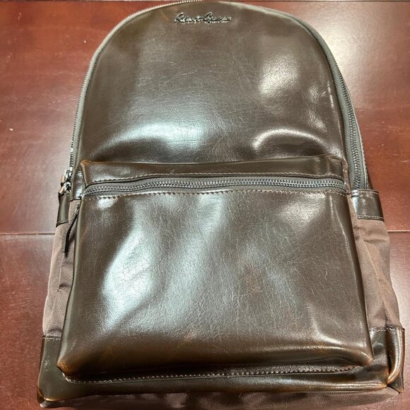Robert Graham Genuine Leather Backpack - Cognac - Picture 1 of 12